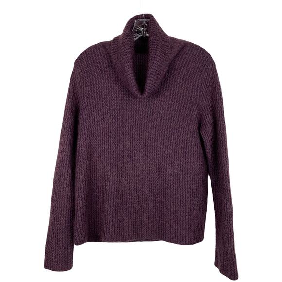 Women's S MOHAIR Blend Linden Hill Cropped Cowl Neck Sweater Plum Soft Japan - Picture 1 of 6